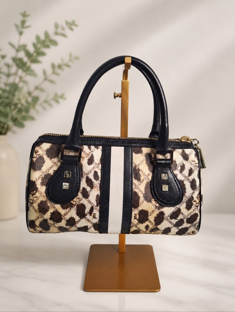 L.A.M.B. Gwen Stefani Vintage Morant Cheetah Y2K Satchel Bag